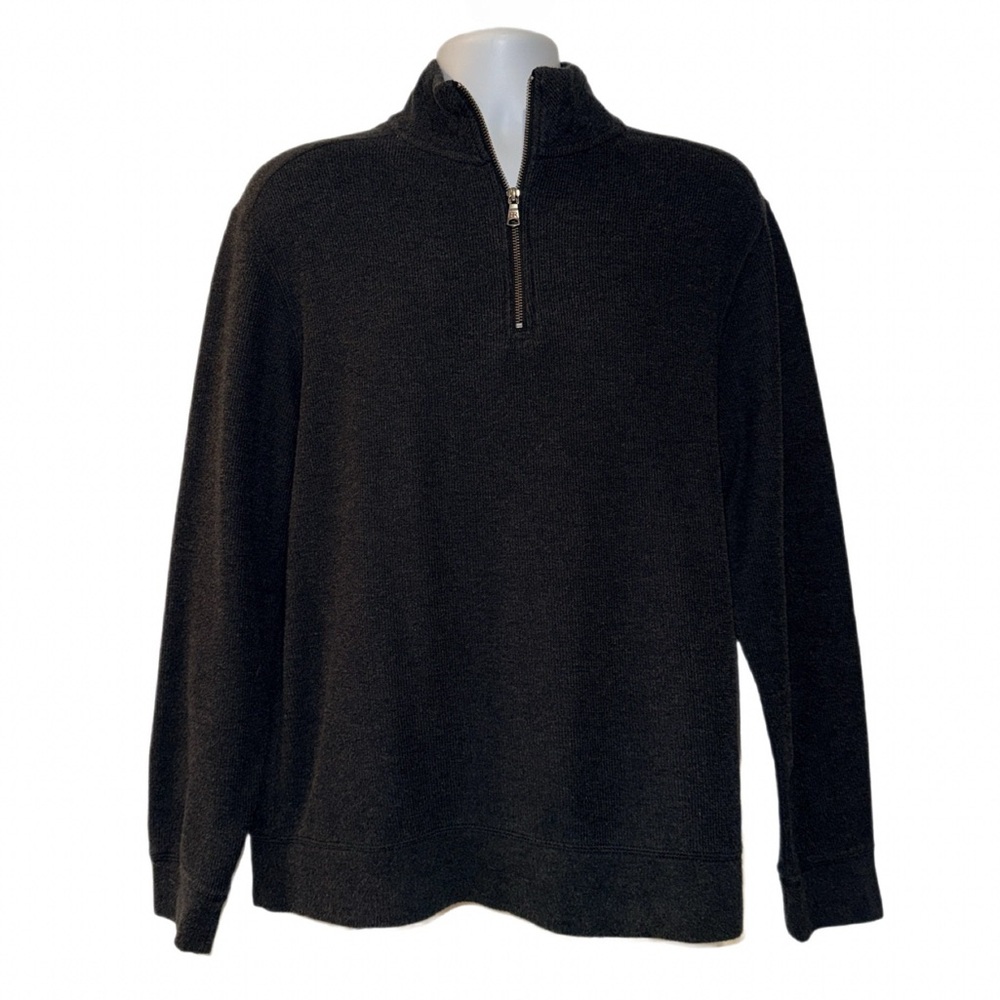 Banana Republic Men’s Quarter Zip Pullover Sweater Charcoal Gray Size Large